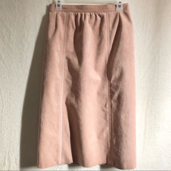 Vintage Dresses & Skirts - 🦖Vintage Faux suede midi skirt soft blush pink